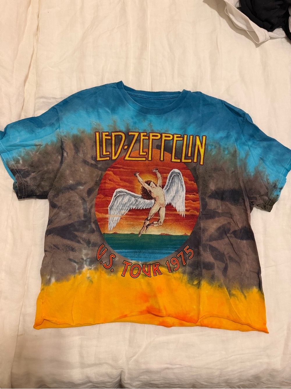 Led Zeppelin Tie-Dye crop T-Shirt